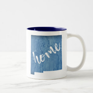 New Mexico Home Wood Grain Two-Tone Coffee Mug