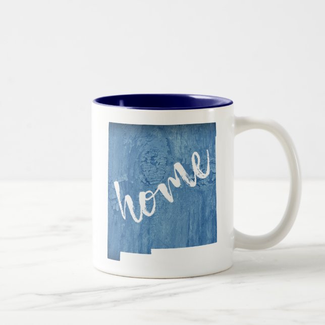 New Mexico Home Wood Grain Two-Tone Coffee Mug (Right)