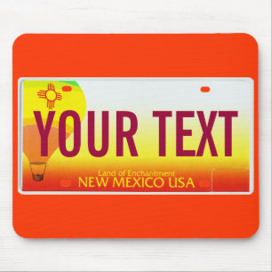 New Mexico hot air balloon license plate mouse pad