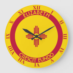 New Mexico Land Of Enchantment Personalised Flag Large Clock