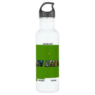 New Mexico Map Outline Photo Text 710 Ml Water Bottle