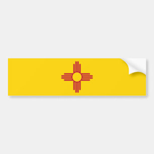 New Mexico/Mexican State Flag (Zia), United States Bumper Sticker