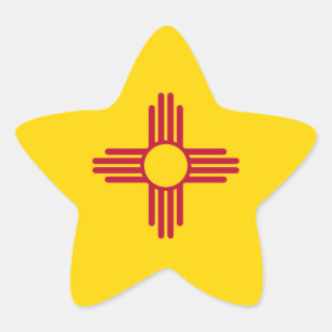 New Mexico/Mexican State Flag (Zia), United States Star Sticker