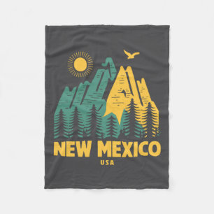 New Mexico Mountains Usa Hiking Outdoors Vintage Fleece Blanket
