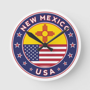 New Mexico, New Mexico sticker, phone case Round Clock