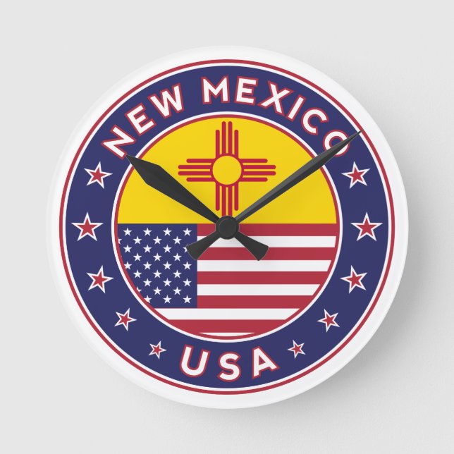 New Mexico, New Mexico sticker, phone case Round Clock (Front)