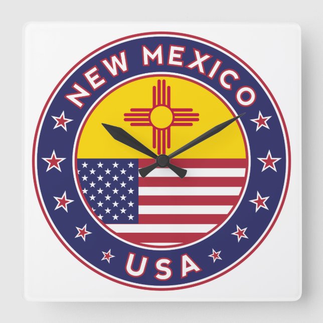 New Mexico, New Mexico sticker, phone case Square Wall Clock (Front)