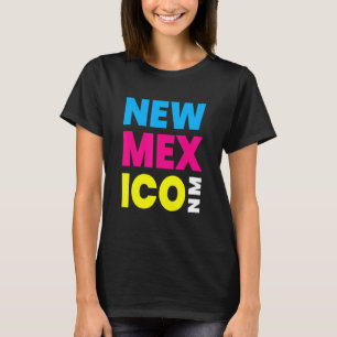 New Mexico NM Colourful State Typography T-Shirt