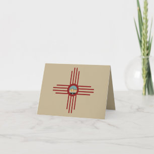 New Mexico NM Zia Indian Symbol Waterfall  T-Shirt Card