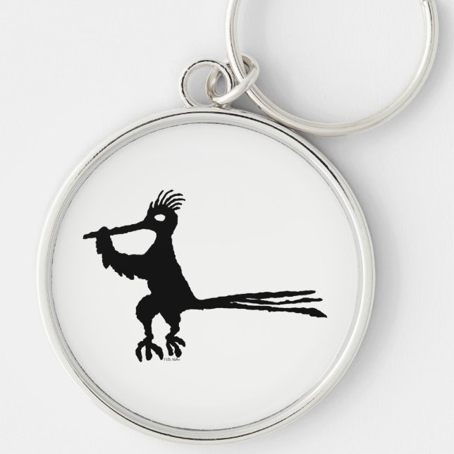 New Mexico Petroglyph Road Runner Key Ring (Front)
