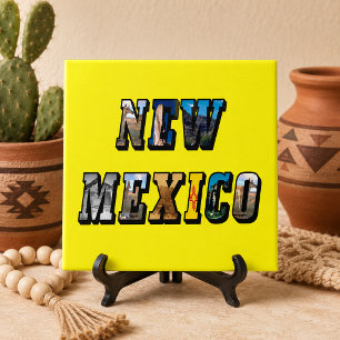 New Mexico Picture Text Ceramic Tile