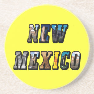 New Mexico Picture Text Coaster