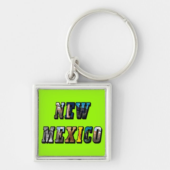 New Mexico Picture Text Key Ring (Front)
