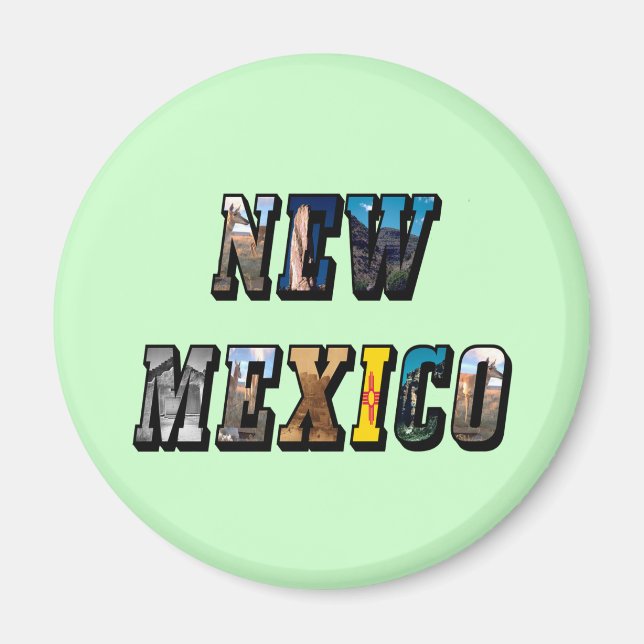 New Mexico Picture Text Magnet (Front)