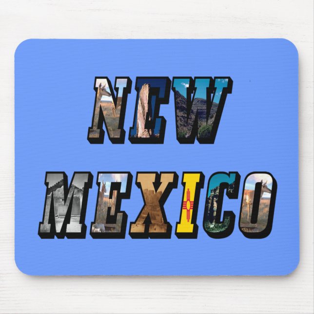 New Mexico Picture Text Mouse Pad (Front)