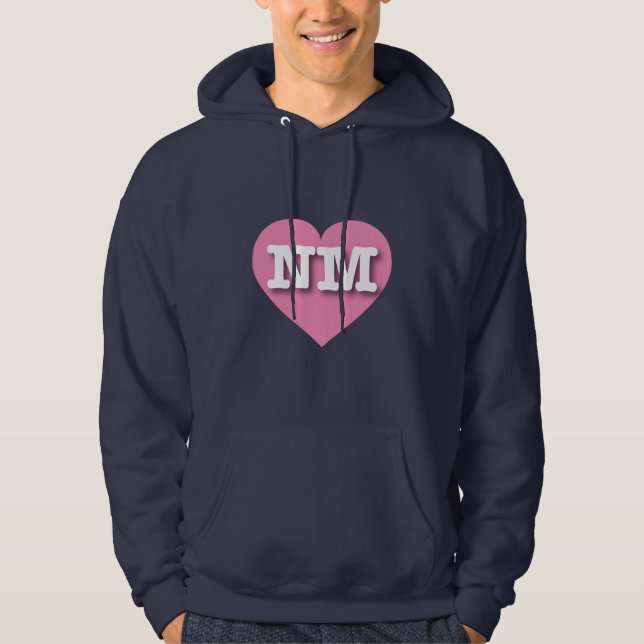 New Mexico Pink Heart - I love NM Hoodie (Front)