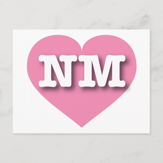 New Mexico Pink Heart - I love NM Postcard (Front)