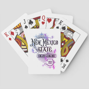 New Mexico Playing Cards Vintage Illustration