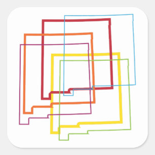 new mexico pride blur square sticker