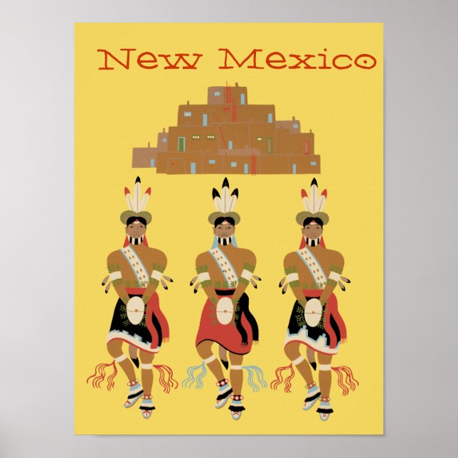 New Mexico Pueblo Turtle Dancers Poster (Front)