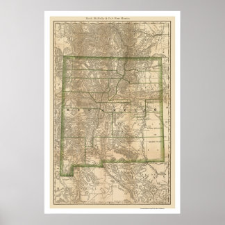 New Mexico Railroad Map 1879 Poster