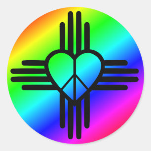 New Mexico Rainbow Love Classic Round Sticker