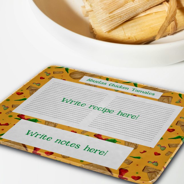 New Mexico Red & Green chile Tamales Zia Nopales Cutting Board (Creator Uploaded)