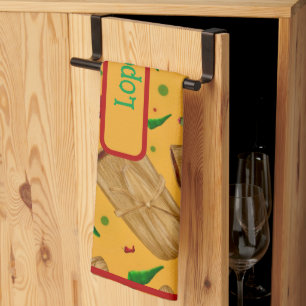 New Mexico Red & Green chile Tamales Zia Nopales Tea Towel