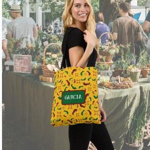 New Mexico Red & Green chile Tamales Zia Nopales Tote Bag