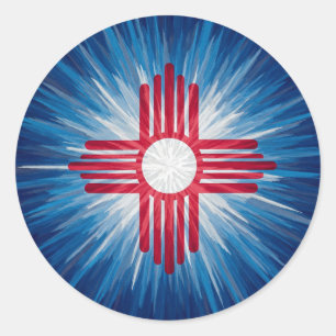 New Mexico Red White and Blue Classic Round Sticker