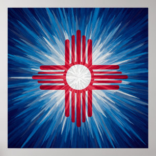 New Mexico Red White and Blue  Poster