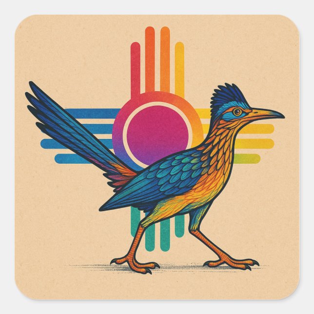 New Mexico Road Runner  Square Sticker (Front)