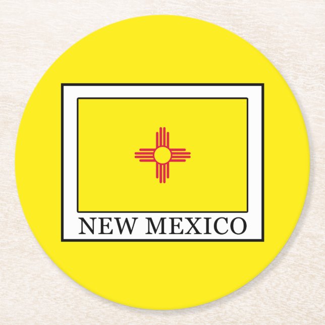 New Mexico Round Paper Coaster (Front)