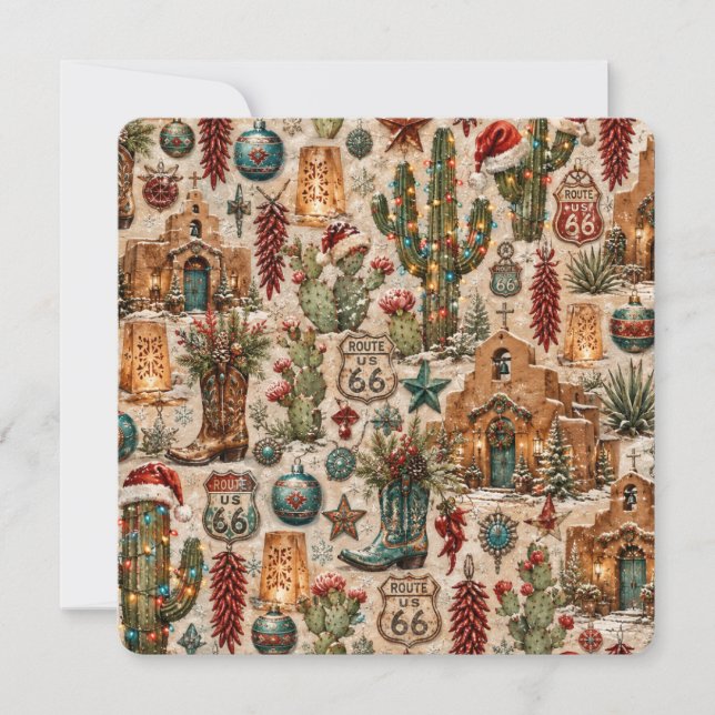 New Mexico Route 66 Christmas Postcard (Front)