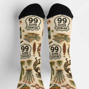 New Mexico route 66 Desert Road Trip Southwest Art Socks