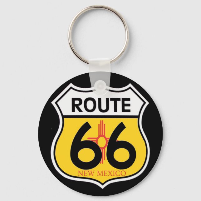 New Mexico Route 66 Shield Key Ring (Front)