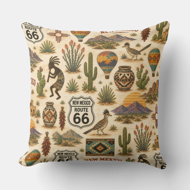 New Mexico Route 66 Sofa Mesa Cushion (Front)