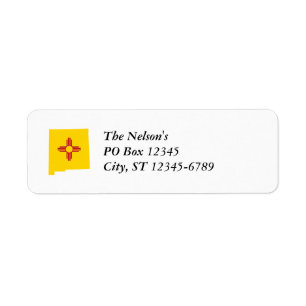 New Mexico Shape Return Address Label