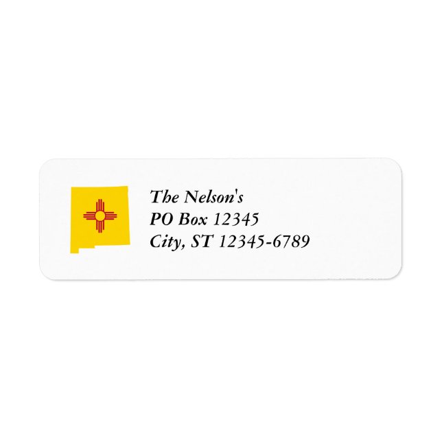 New Mexico Shape Return Address Label (Front)