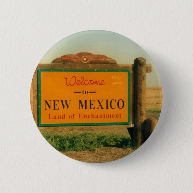 New Mexico Sign 6 Cm Round Badge (Front)