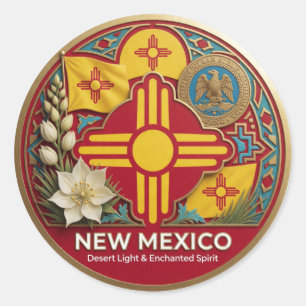 New Mexico Southwest State Heritage 🌵 Classic Round Sticker