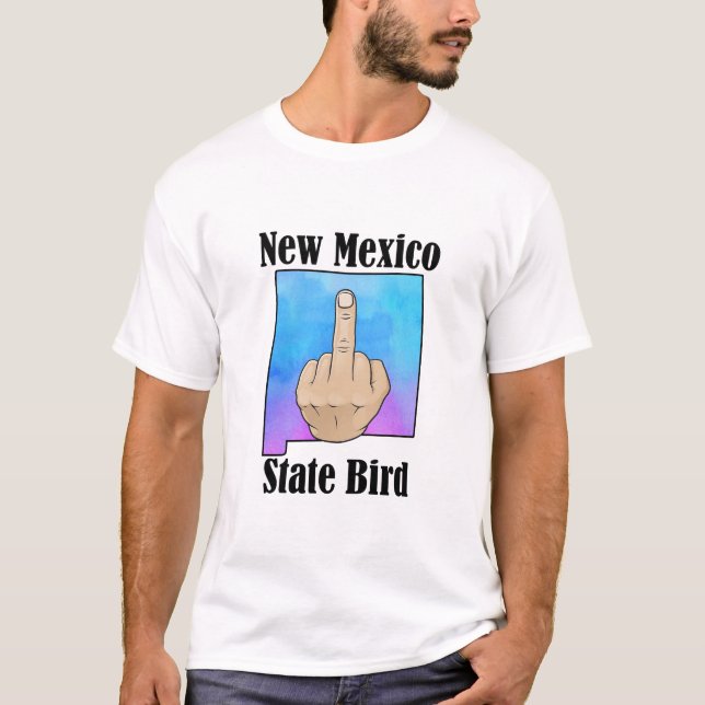 New Mexico state bird t-shirt middle finger colour (Front)