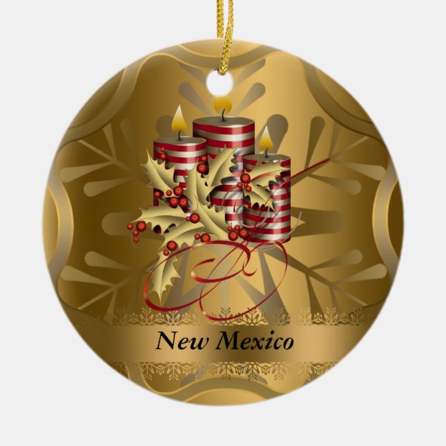 New Mexico State Christmas Ornament (Front)