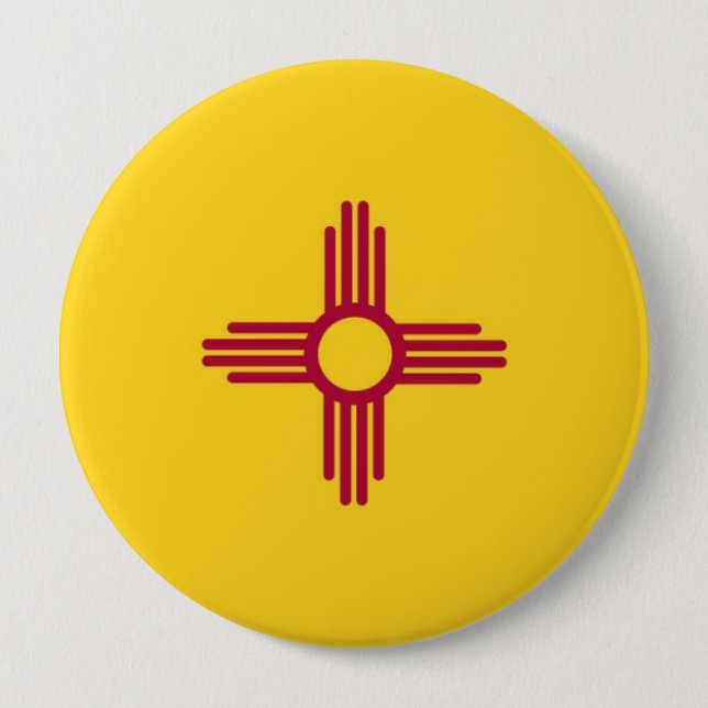 New Mexico State Flag 10 Cm Round Badge (Front)