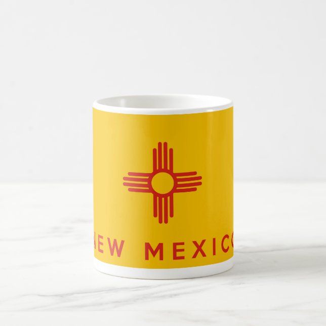 new mexico state flag america country text name coffee mug (Center)