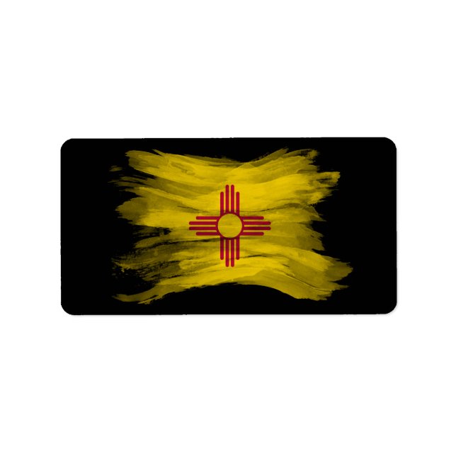 New Mexico state flag brush stroke, New Mexico Label (Front)