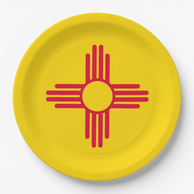 New Mexico State Flag Design Paper Plate (Front)