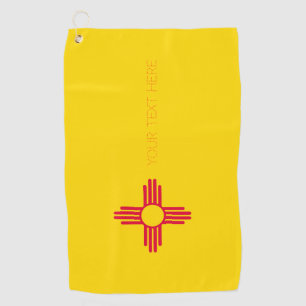 New Mexico State Flag Design Your Text on a Golf Towel