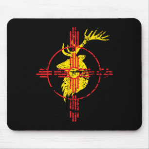 New Mexico State Flag Elk Hunting Zia Symbol Desig Mouse Pad