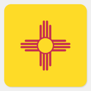 New Mexico State Flag Square Sticker